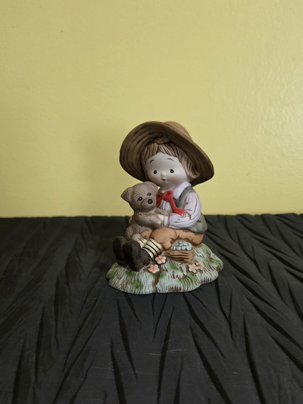 Vintage 1984 Enesco Giordano Art Boy with Teddy Figurine